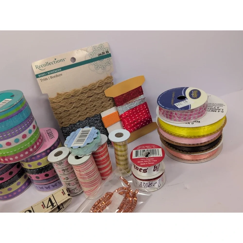 New Trim And Ribbon Lot Floral Butterfly Polka Dot‎ Striped Etc